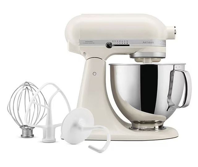 KitchenAid Artisan Monokróm Fehér Bolygós Mixer 5KSM156CXEPL, 300 W, 4,7 l, Közvetlen meghajtás, 10 sebességfokozat, Billenőfej,