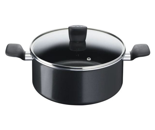 Tefal C2678074 Starter fekete edénykészlet, 6 darabos, titán bevonat, PFOA-mentes, termofúziós, hőjelzős, indukciós, fekete