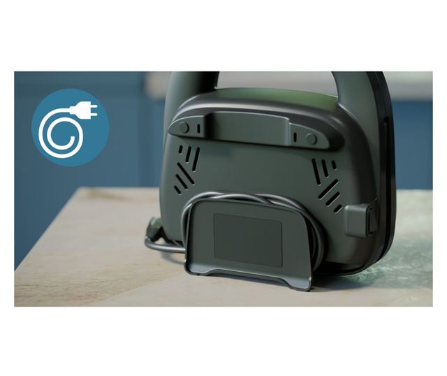 Szendvicssütő Philips HD2331/90 Series 3000, 750 W, 2 szelet/4 háromszög alakú szendvicshez, Tapadásmentes alumínium lapok, Feke