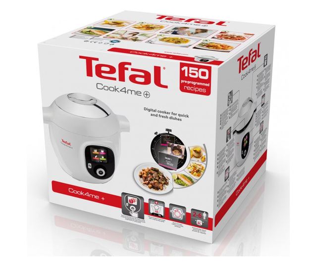 Tefal CY851130 Cook4me multifunkciós főző, 1600 W, 6 l, 6 főzési mód, 150 beépített recept, Késleltetett indítás, Melegen tartás