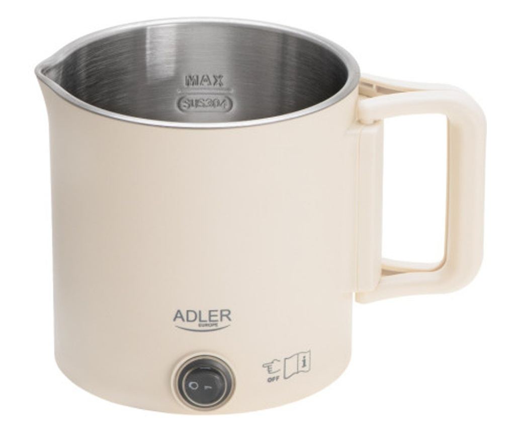 Fierbător electric pentru turism Adler AD 1388b, 650W, 0,8 l, Capac detașabil, Bază rotativă, Bej - 4