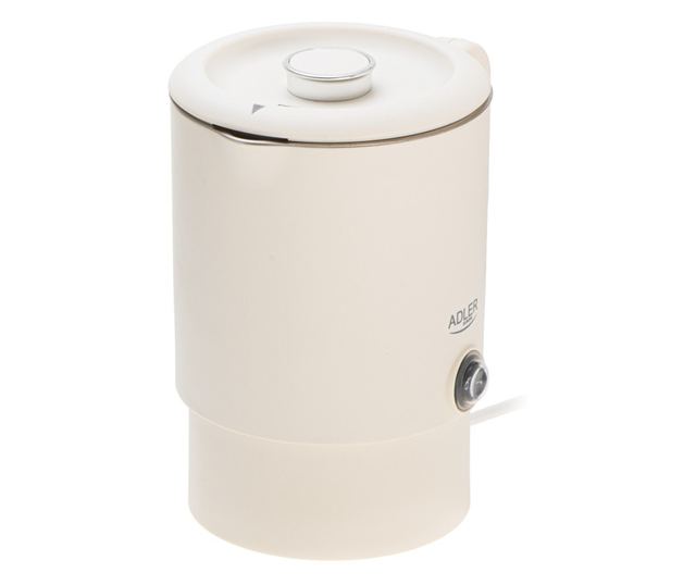 Elektromos vízforraló turizmushoz Adler AD 1388b, 650W, 0,8 l, Levehető fedél, Forgatható talp, Bézs