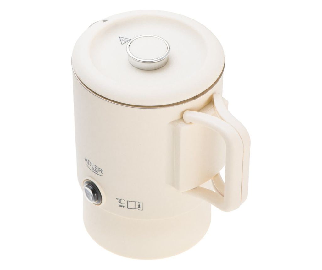 Fierbător electric pentru turism Adler AD 1388b, 650W, 0,8 l, Capac detașabil, Bază rotativă, Bej - 8