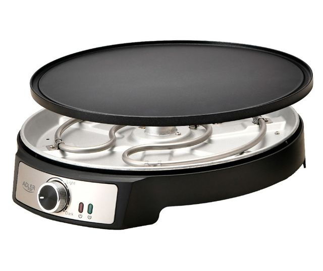 Adler AD 3093 Palacsintasütő, 1600 W, 30 cm, Eszközök mellékelve, Fekete/Rozsdamentes acél