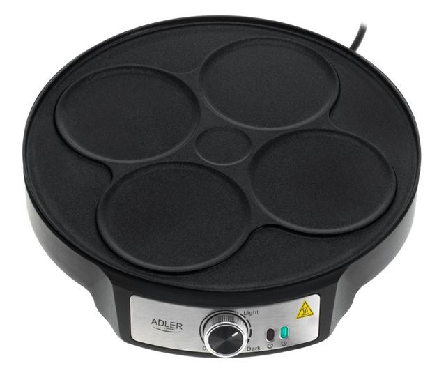 Adler AD 3093 Palacsintasütő, 1600 W, 30 cm, Eszközök mellékelve, Fekete/Rozsdamentes acél