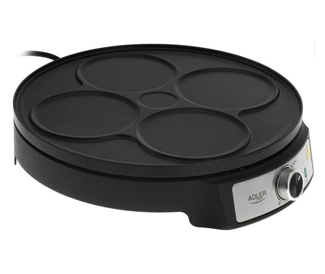 Adler AD 3093 Palacsintasütő, 1600 W, 30 cm, Eszközök mellékelve, Fekete/Rozsdamentes acél
