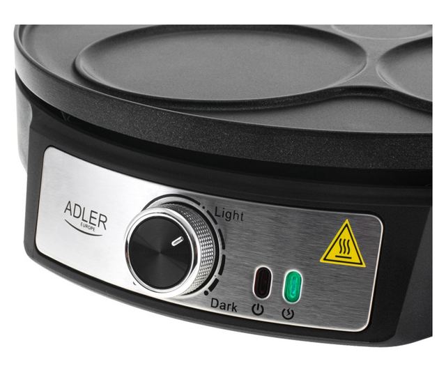 Adler AD 3093 Palacsintasütő, 1600 W, 30 cm, Eszközök mellékelve, Fekete/Rozsdamentes acél