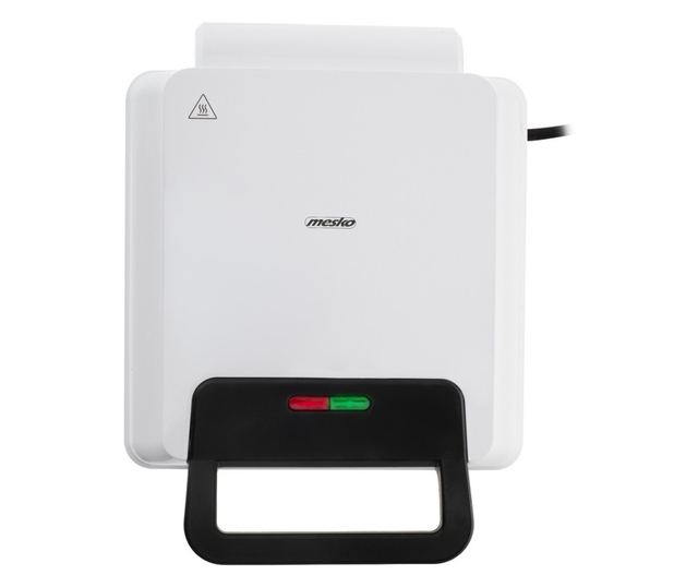 Gofrisütő Mesko MS 3091, 1800W, Tapadásmentes bevonat, 2 sütőlap, Csúszásmentes lábak, Fehér