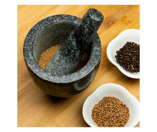 Kinghoff KH 1680 Márvány Moúrcsa és Keverő, 12x15,5 cm, Gránit, Fekete