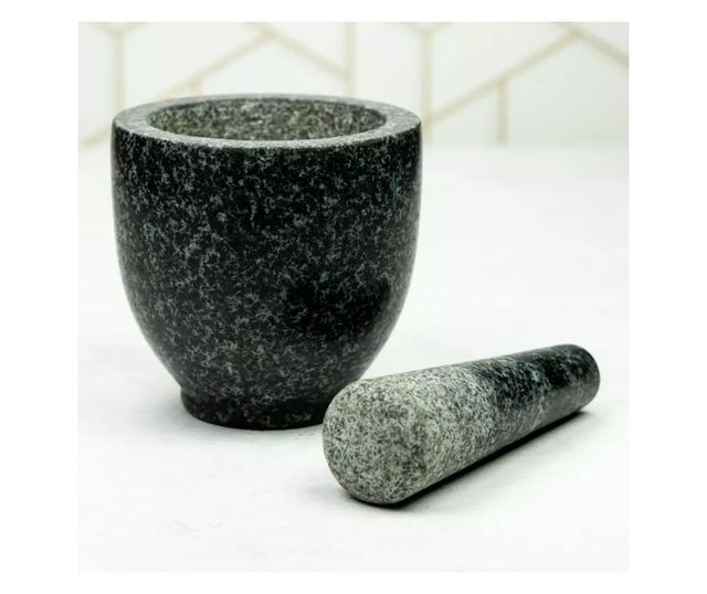 Kinghoff KH 1680 Márvány Moúrcsa és Keverő, 12x15,5 cm, Gránit, Fekete