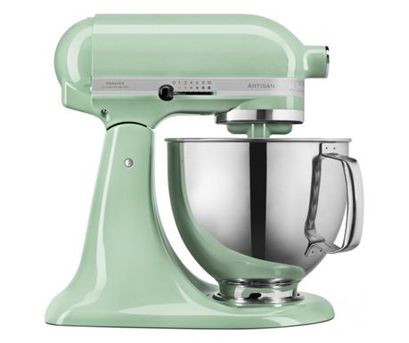 Планетарен миксер KitchenAid Artisan Elegance 5KSM125EPT, 300W, 4.8 л, Direct drive, 10 скорости, Зелен