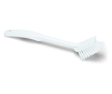 Perie de vase cu racletă, 30 cm, alb, plastic