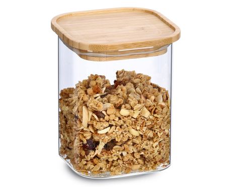 Zavařovací sklenice s bambusovým víčkem, 900 ml
