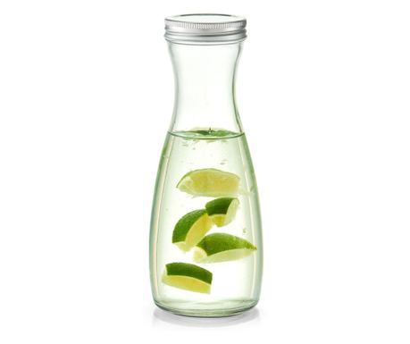 Üvegkancsó fém tetővel, 950 ml, 10,2x25 cm