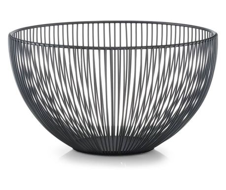 Kovový košík na ovoce, černý, Ø25x14 cm