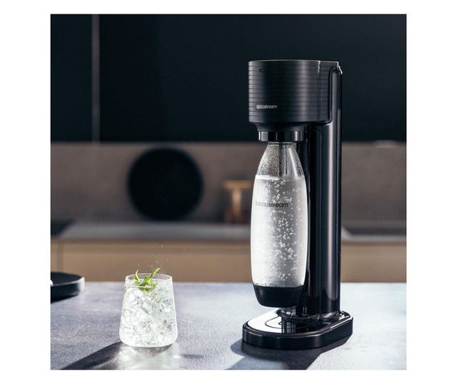 SodaStream GAIA szénsavasvíz-készítő, 1 l, manuális szénsavasítás, 2 fokozat, BPA-mentes, fekete