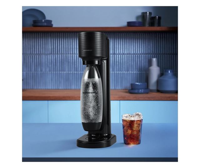 SodaStream GAIA szénsavasvíz-készítő, 1 l, manuális szénsavasítás, 2 fokozat, BPA-mentes, fekete