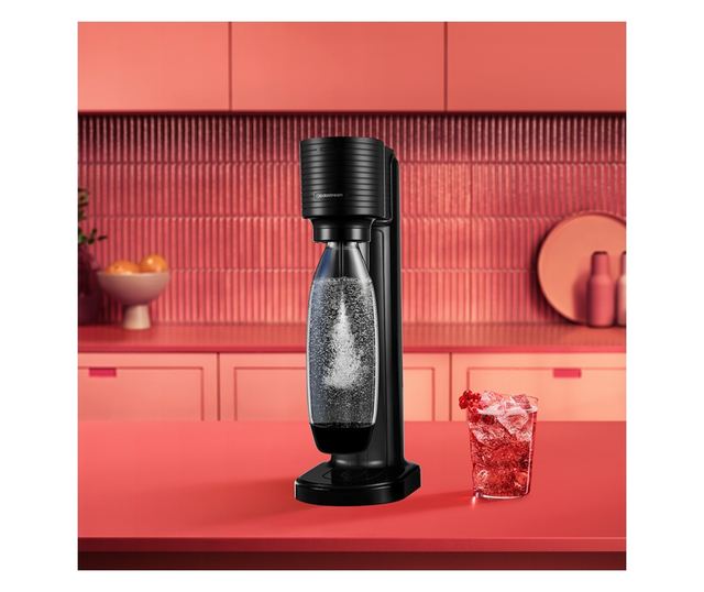 SodaStream GAIA szénsavasvíz-készítő, 1 l, manuális szénsavasítás, 2 fokozat, BPA-mentes, fekete
