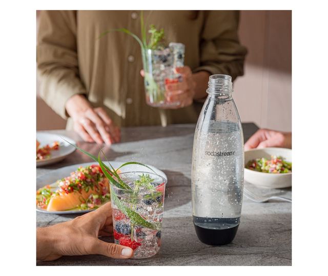 SodaStream ART szénsavasvíz-készítő, 1L, manuális szénsavasítás, 2 fokozat, BPA-mentes, fekete/ezüst