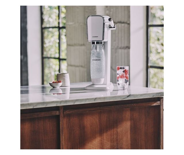 SodaStream ART szénsavasvíz-készítő, 1L, manuális szénsavasítás, 2 fokozat, BPA-mentes, fehér/ezüst