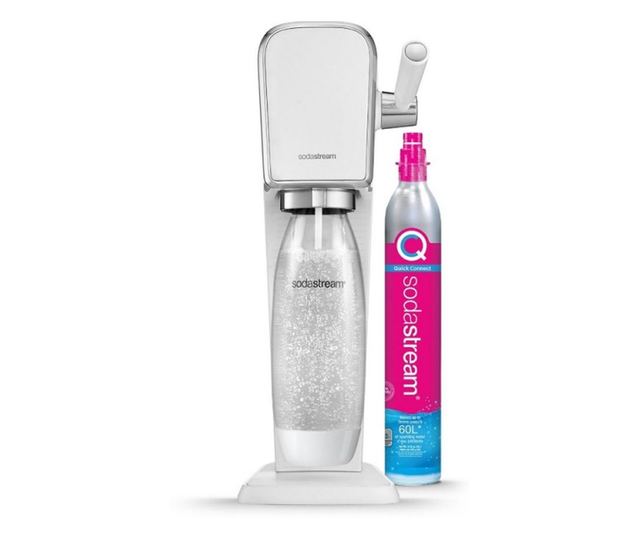 SodaStream ART szénsavasvíz-készítő, 1L, manuális szénsavasítás, 2 fokozat, BPA-mentes, fehér/ezüst