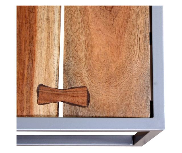 Set stolića za kavu, dva komada, masivno drvo bagrema