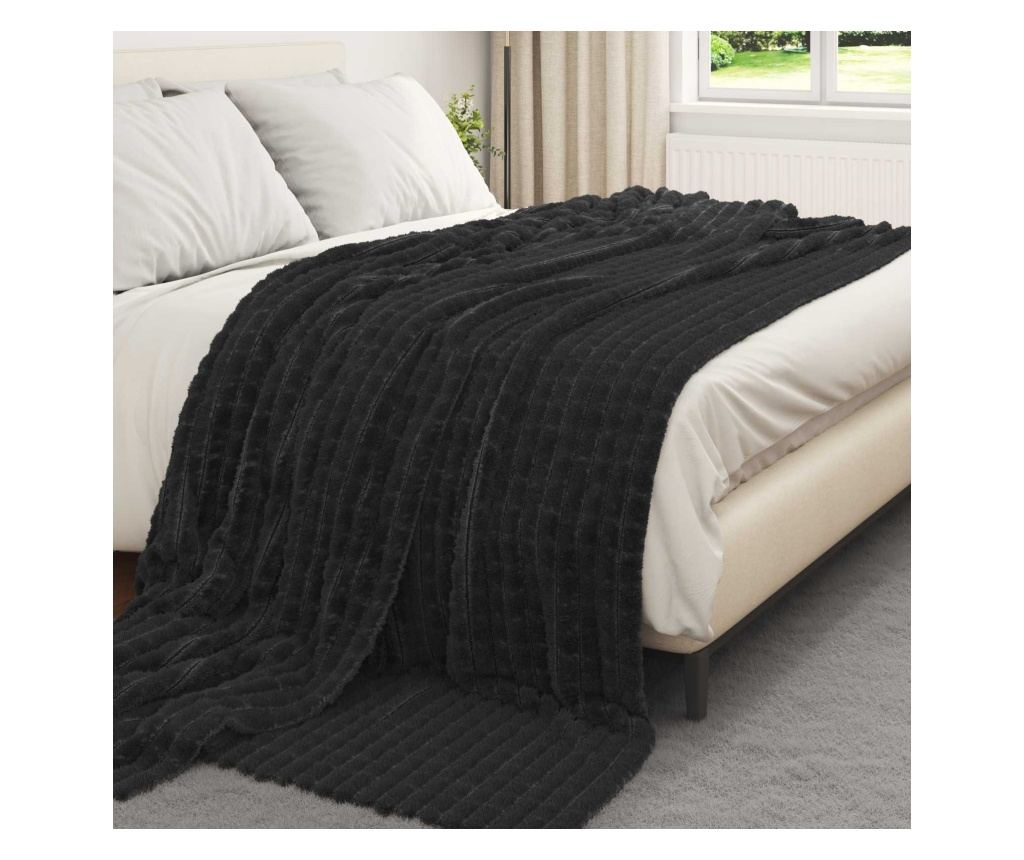 Одеала за хвърляне 6 pcs Черно 240 x 220 cm Мека вълна - 3