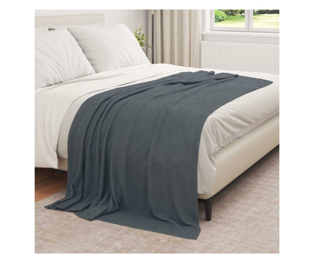 Одеяло Тъмен сив 210 x 140 см Мека вълна - 3