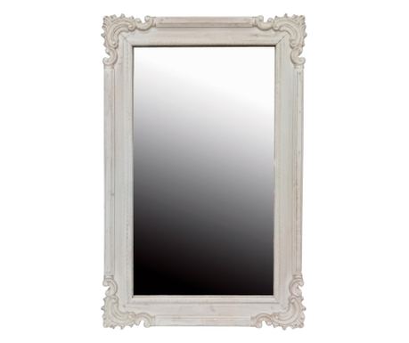Бяло дървено огледало за стена 60 x 3.5 x 90 см