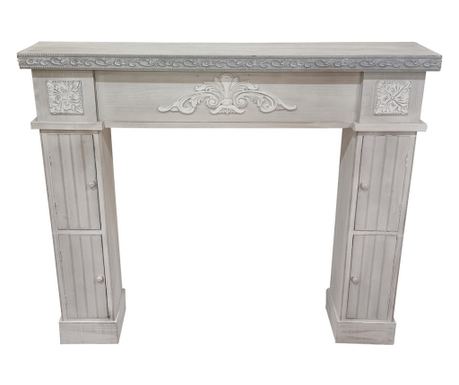 Декоративна дървена облицовка за камина - сиво/бяло, 120 x 23.5 x 101 см