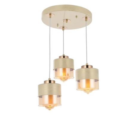 Lustra HubRom, BORIS 3353-03-CR 55x70 cm 3xE27-60W Krém Patina Arany