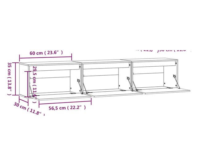 TV komode, bijela, 6 kom., masivno drvo bora