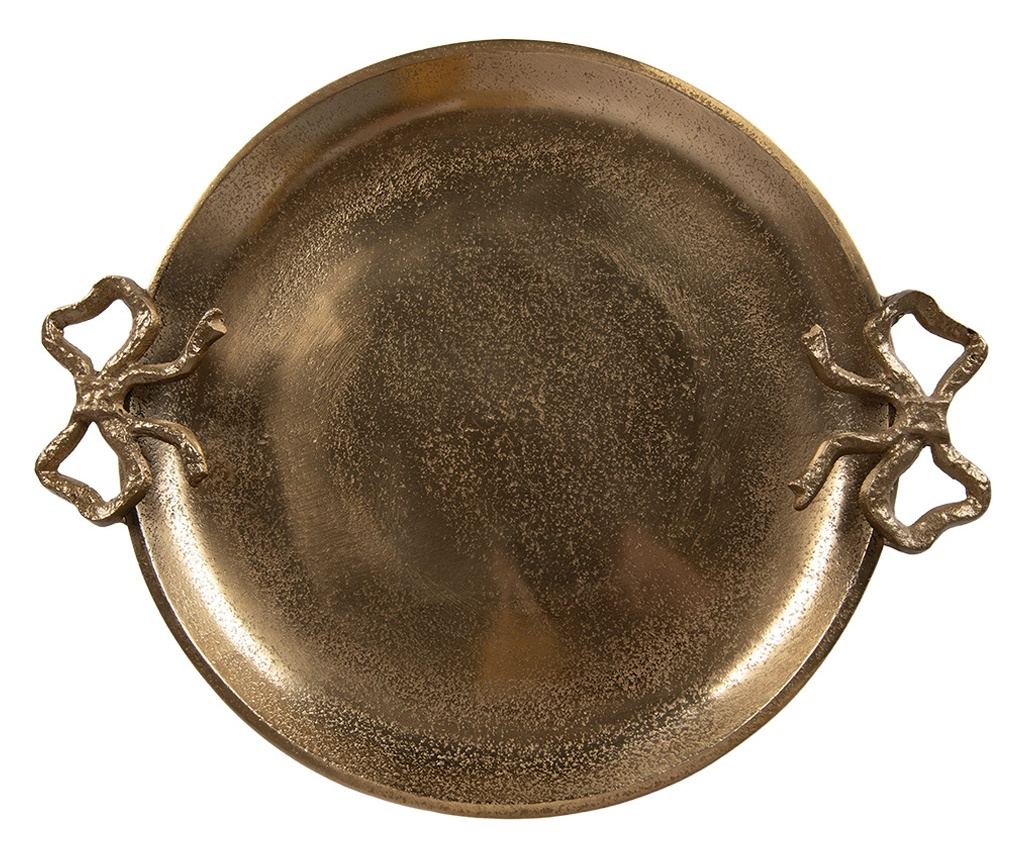 Tava decorativa aluminiu auriu 37x31x3 cm - 3