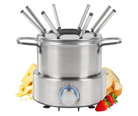 8 személyes fondue készülék, ProfiCook, 1,2 liter, rozsdamentes acél