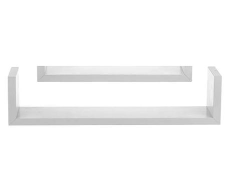Комплект рафтове Home, Универсална етажерка за стена, 3 броя, MDF, Бял