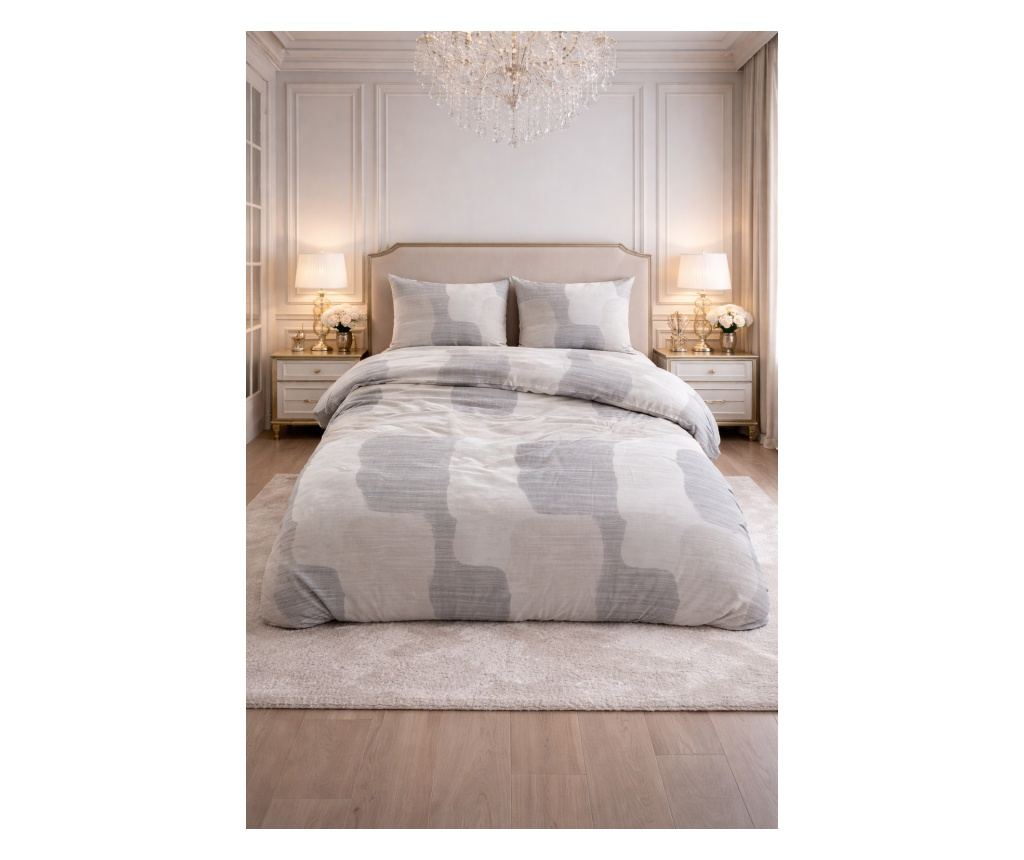Posteljina Sleeptime, 1x navlaka za poplun 140x200/220, 1x jastučnica 60x70, 100% pamuk, hipoalergena, boja Dune Gray - 2