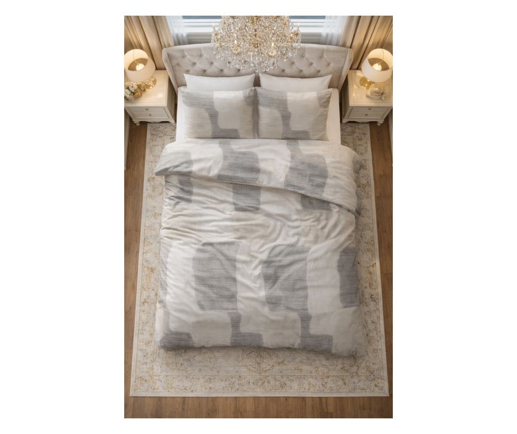 Posteljina Sleeptime, 1x navlaka za poplun 140x200/220, 1x jastučnica 60x70, 100% pamuk, hipoalergena, boja Dune Gray - 3