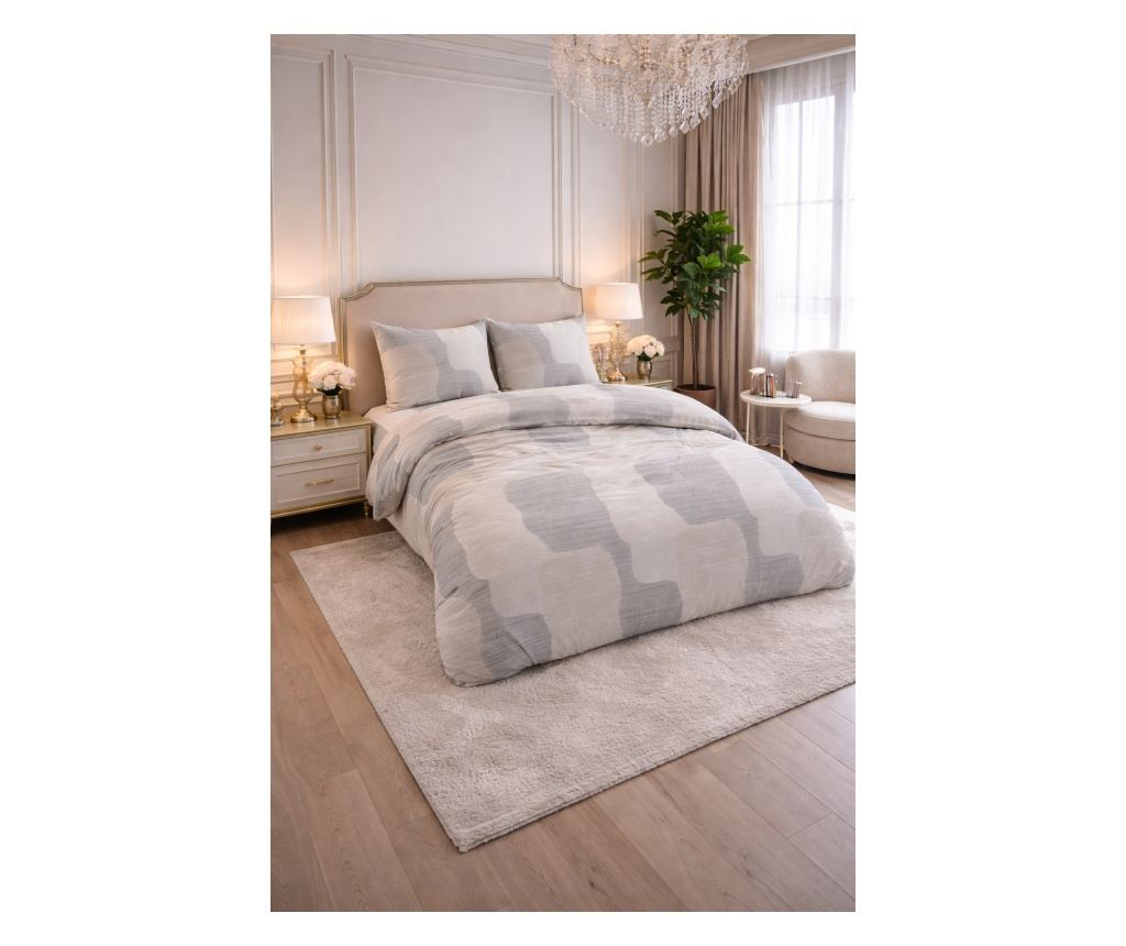 Posteljina Sleeptime, 1x navlaka za poplun 140x200/220, 1x jastučnica 60x70, 100% pamuk, hipoalergena, boja Dune Gray - 4