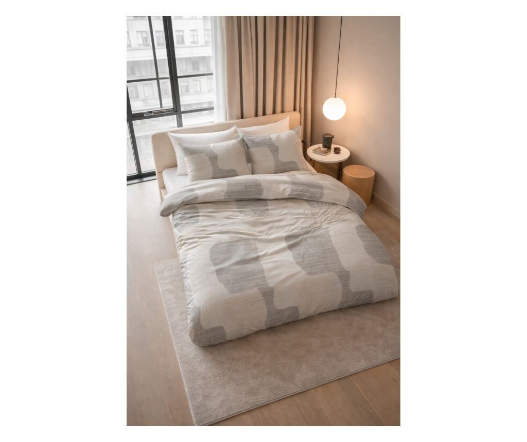 Posteljina Sleeptime, 1x navlaka za poplun 140x200/220, 1x jastučnica 60x70, 100% pamuk, hipoalergena, boja Dune Gray - 6