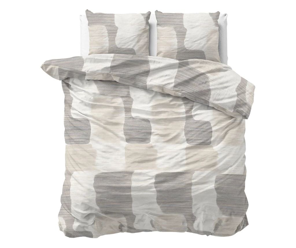 Posteljina Sleeptime, 1x navlaka za poplun 140x200/220, 1x jastučnica 60x70, 100% pamuk, hipoalergena, boja Dune Gray - 7