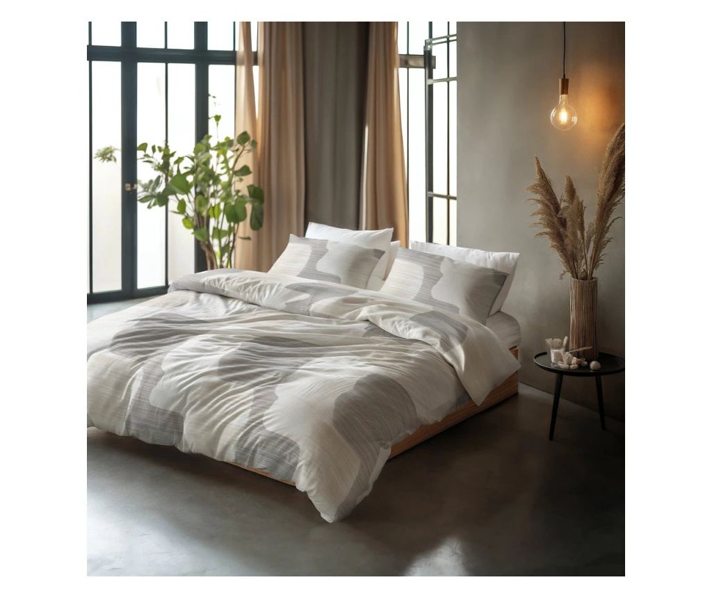 Posteljina Sleeptime, 1x navlaka za poplun 140x200/220, 1x jastučnica 60x70, 100% pamuk, hipoalergena, boja Dune Gray - 8