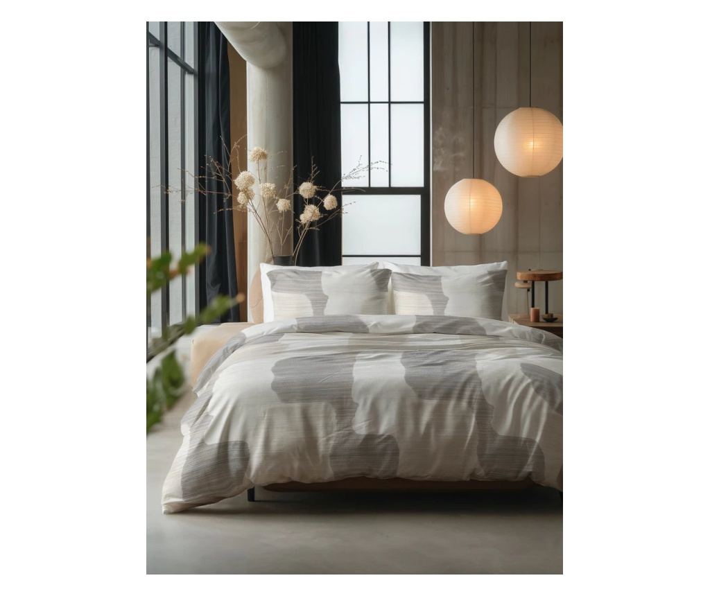 Posteljina Sleeptime, 1x navlaka za poplun 140x200/220, 1x jastučnica 60x70, 100% pamuk, hipoalergena, boja Dune Gray - 9