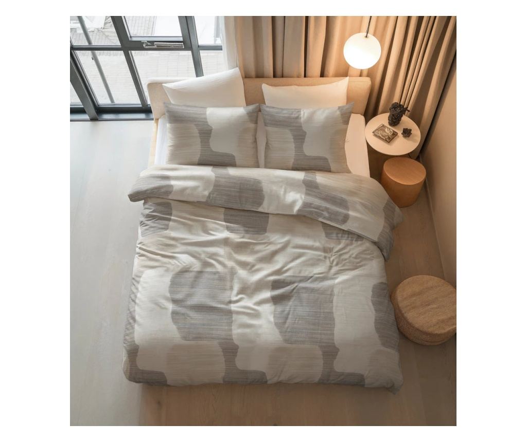Posteljina Sleeptime, 1x navlaka za poplun 140x200/220, 1x jastučnica 60x70, 100% pamuk, hipoalergena, boja Dune Gray - 10