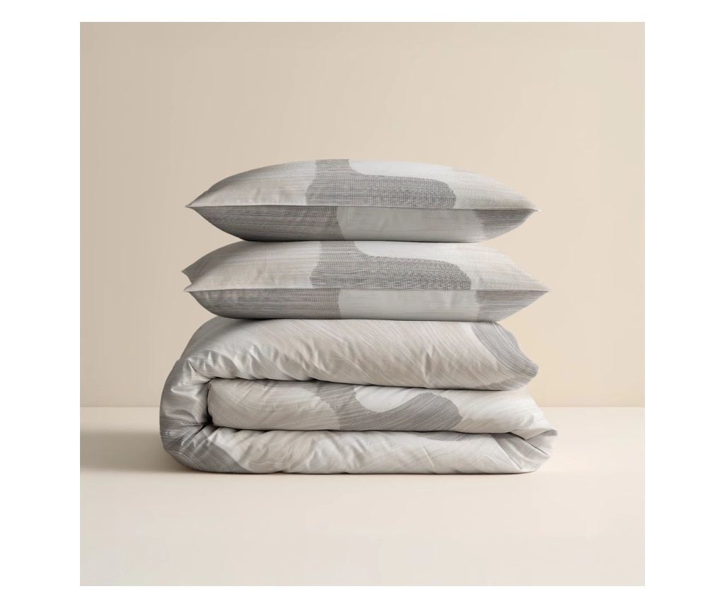 Posteljina Sleeptime, 1x navlaka za poplun 140x200/220, 1x jastučnica 60x70, 100% pamuk, hipoalergena, boja Dune Gray - 12