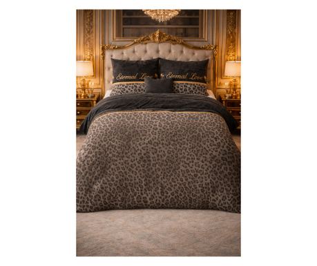 Sleeptime Elegance Eternal Love Crna posteljina, 140x220 cm, dvostrana