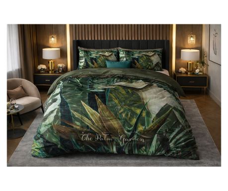 Posteljina Sleeptime Botanic Garden Green, mikrofibra, 200x200/220 cm