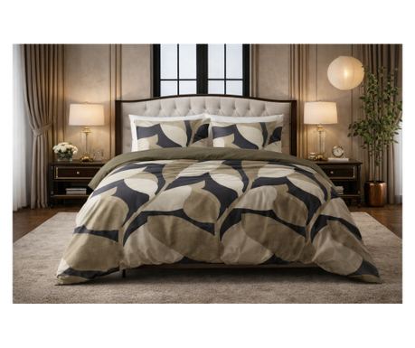 Vrhunska posteljina Sleeptime Pure Graphic Garden antracit, pamuk, 200x200/220 cm