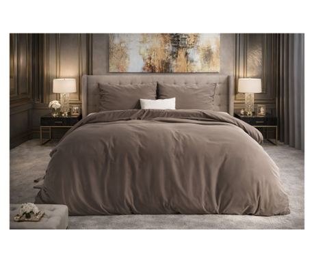 Vrhunska posteljina Dreamhouse Flannel Mendez Taupe, pamuk, 200x200/220 cm