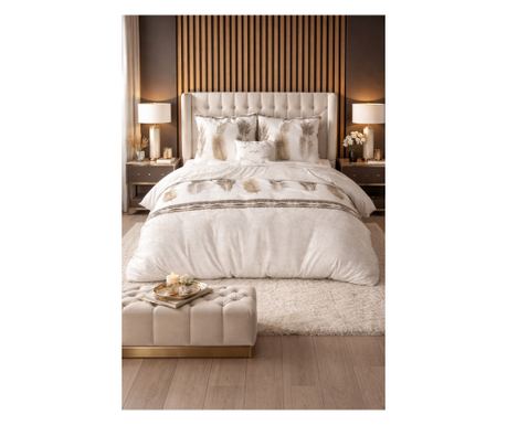 Sleeptime Elegance Feathers siva posteljina, 200x220 cm, pamuk, antialergijska