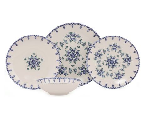 Set posuđa 24 dijela Hermia Concept, 100% porculan, Blue Heritage